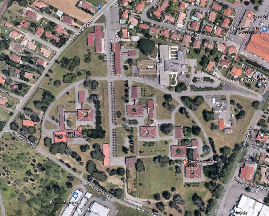 Vue satellite CH de Muret